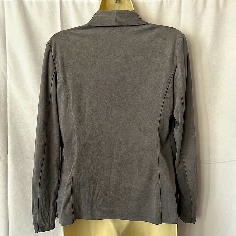 Catherine Malandrino Soft Faux Leather Gray Wrap Coat Size XS - Picture 2 of 3